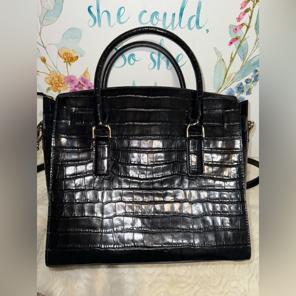 Michael Kors Hamilton Crocodile-Embossed Satchel - Picture 7 of 12